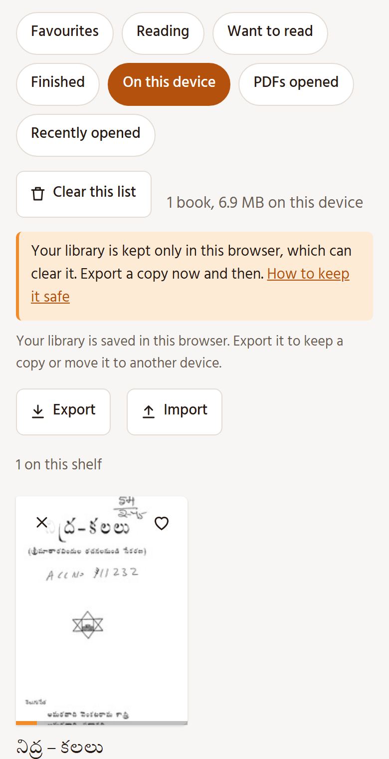My library: On this device