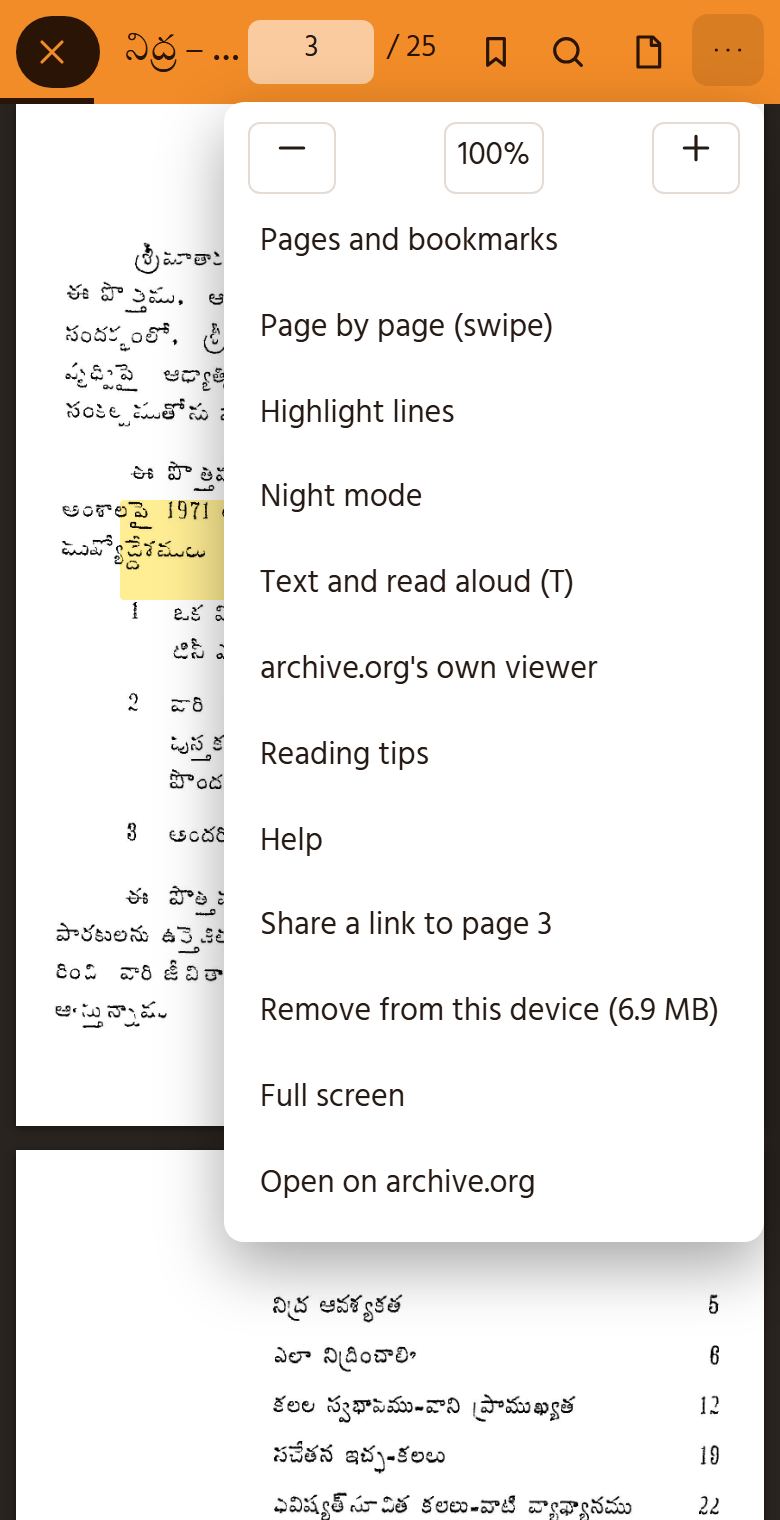 The reader’s ⋯ menu
